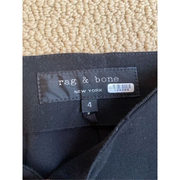 Rag & Bone Simone Black Pants Leather Side Stripe - Picture 6 of 9